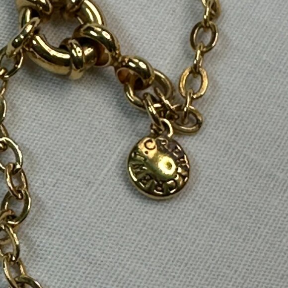 J. Crew Long Gold-Tone Necklace w/ Bezel-Set Blue/Green Crystals - Picture 10 of 14